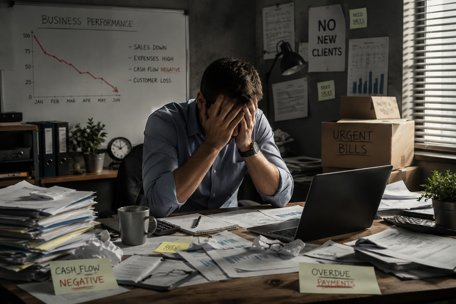 Business leader working through a company restructuring