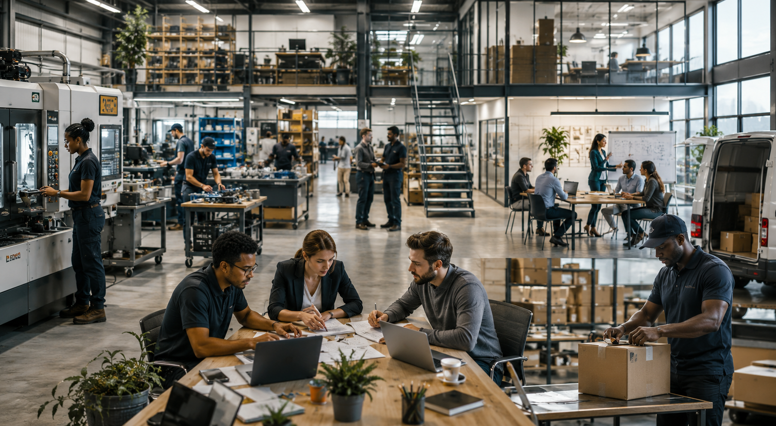 Startup service business founder building their company