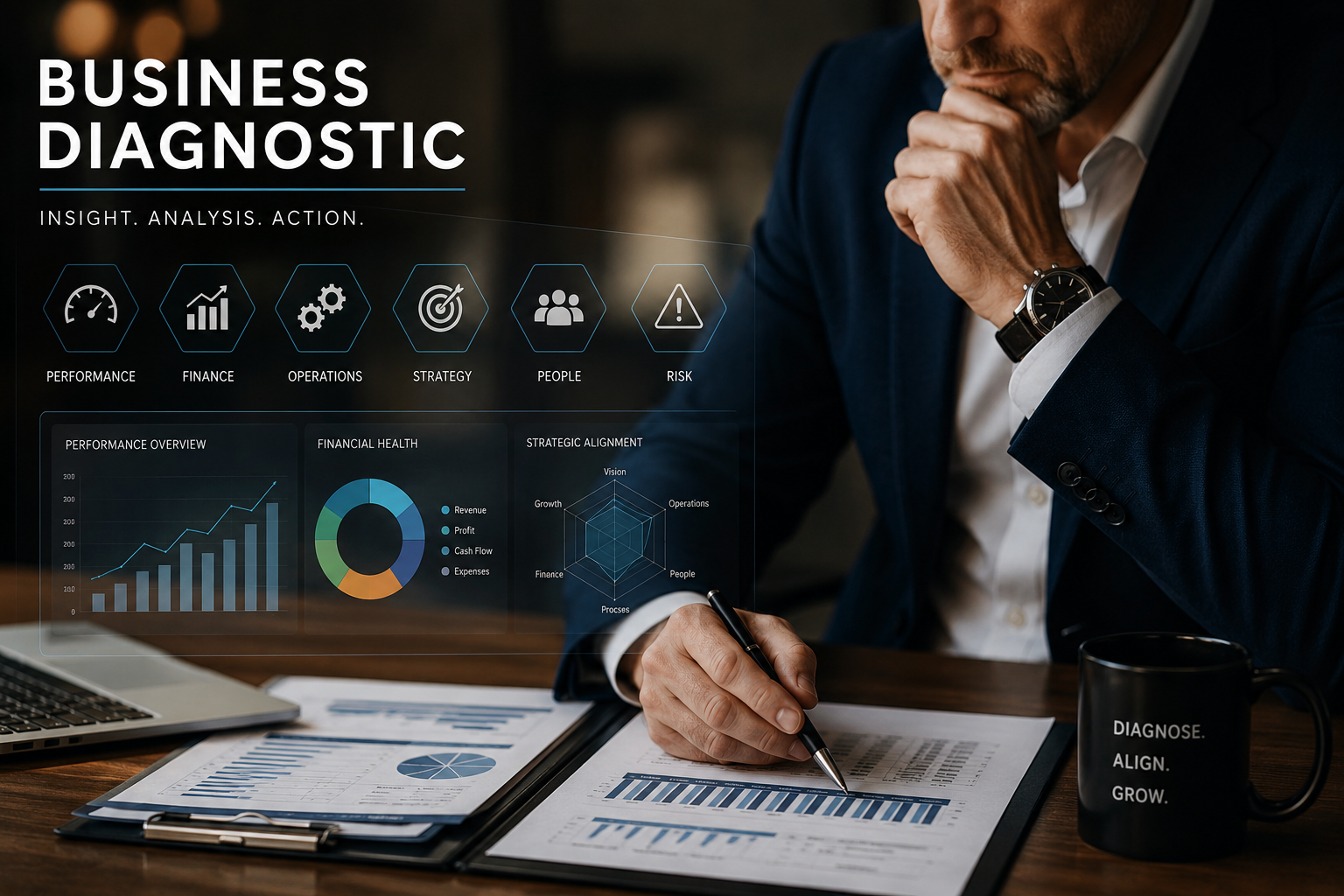 Business Diagnostic — structured review of your business model, financials, pricing and growth constraint