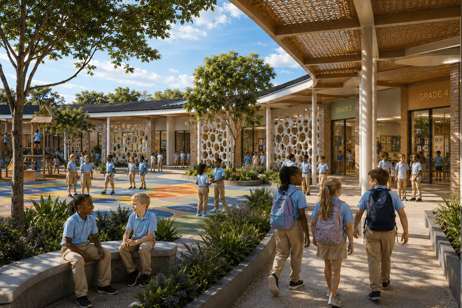 ECAHLI primary school courtyard