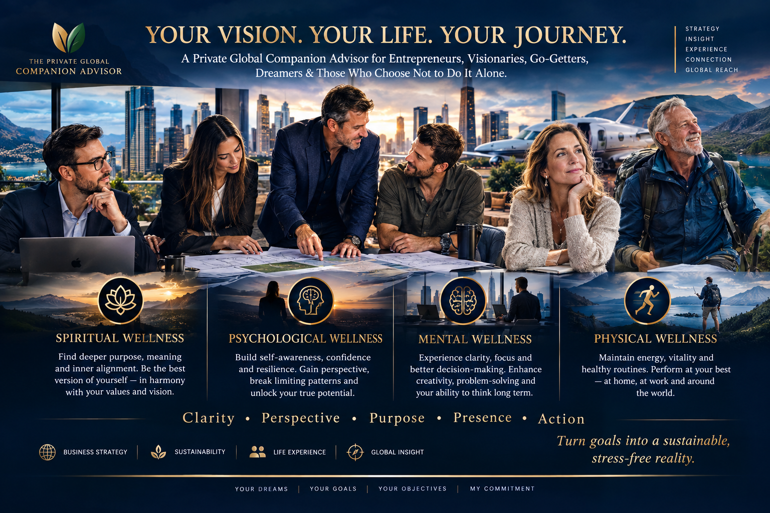 A private global advisor and trusted companion supporting a client on a journey of building a global project
